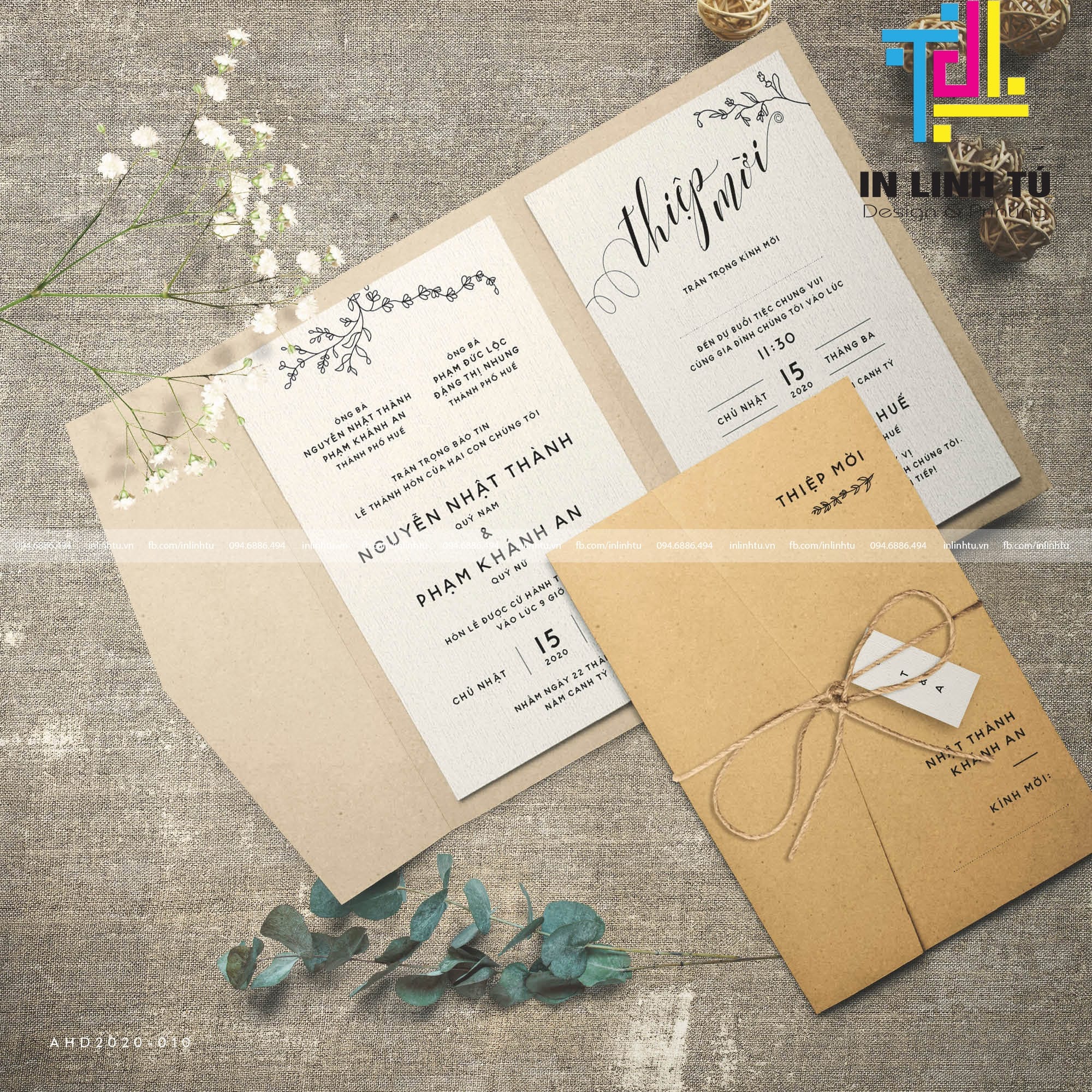 thiệp cưới gấp 3